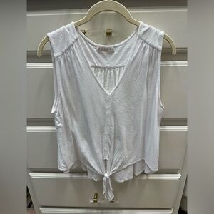 Karlie White Tank Top with tie